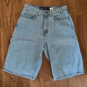Levi's Baggy Fit Blue Denim Shorts - Long Length
